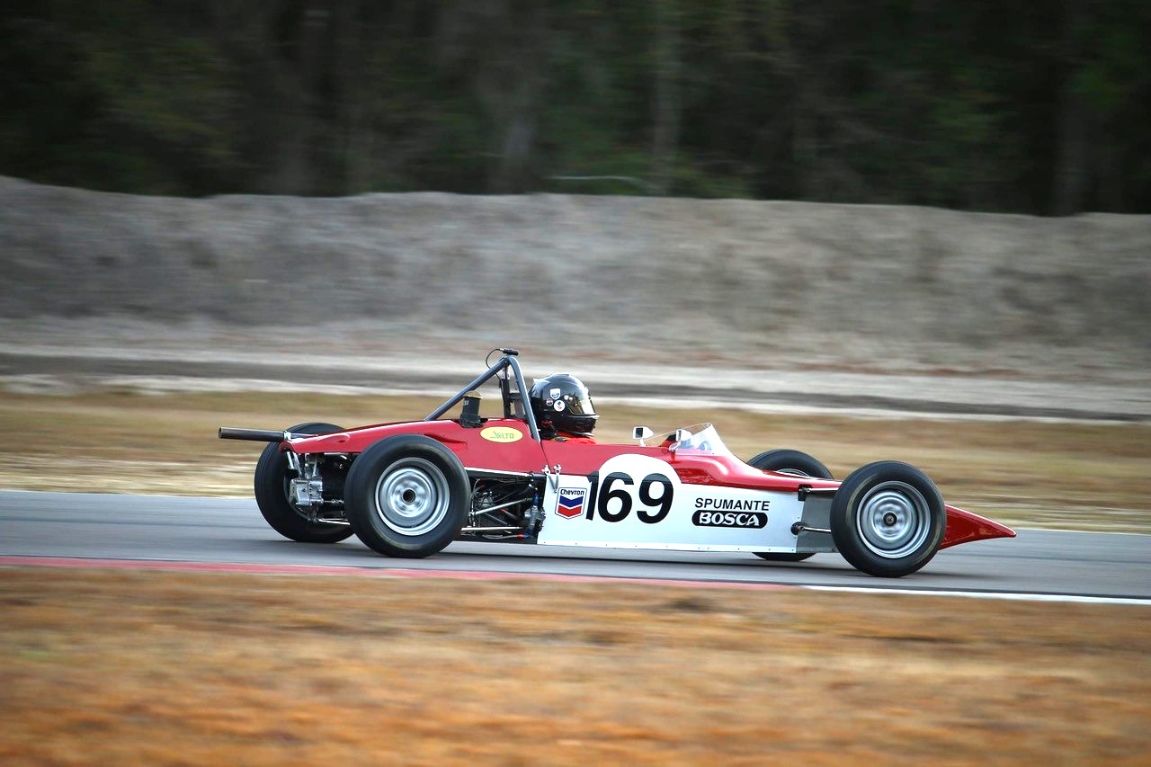 A race car on a trackDescription automatically generated